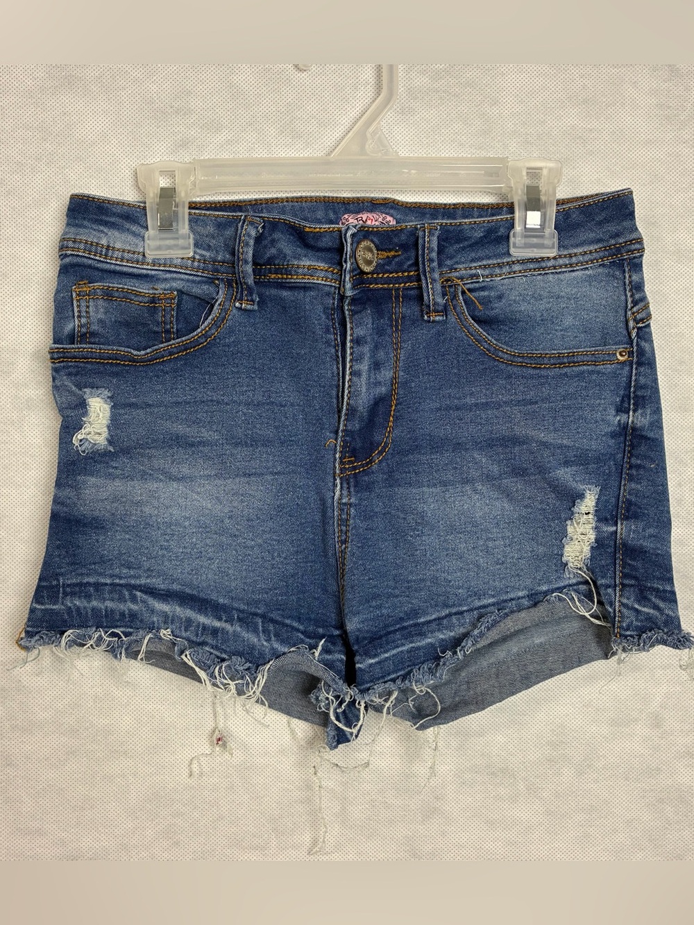 Raw Girls Sz 7 Jean Shorts Fringe Hem Distressed Denim Summer